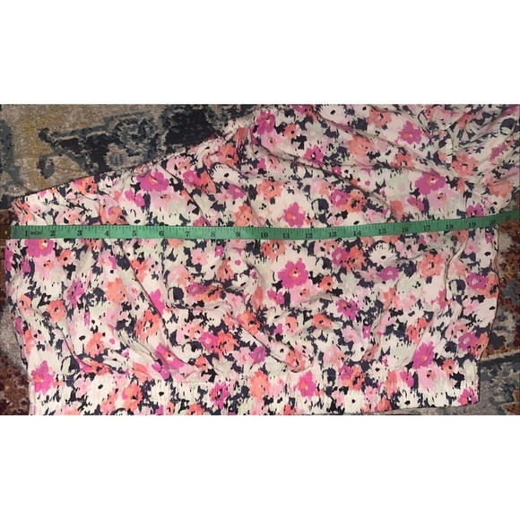 NWT  Universal Thread Sz L Womens One-Shoulder Floral Puff Sleeve Crop Top Pink - Picture 9 of 10